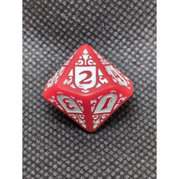 Blood & Plunder Spanish D10 Dice Red And White - Picture 3 of 6